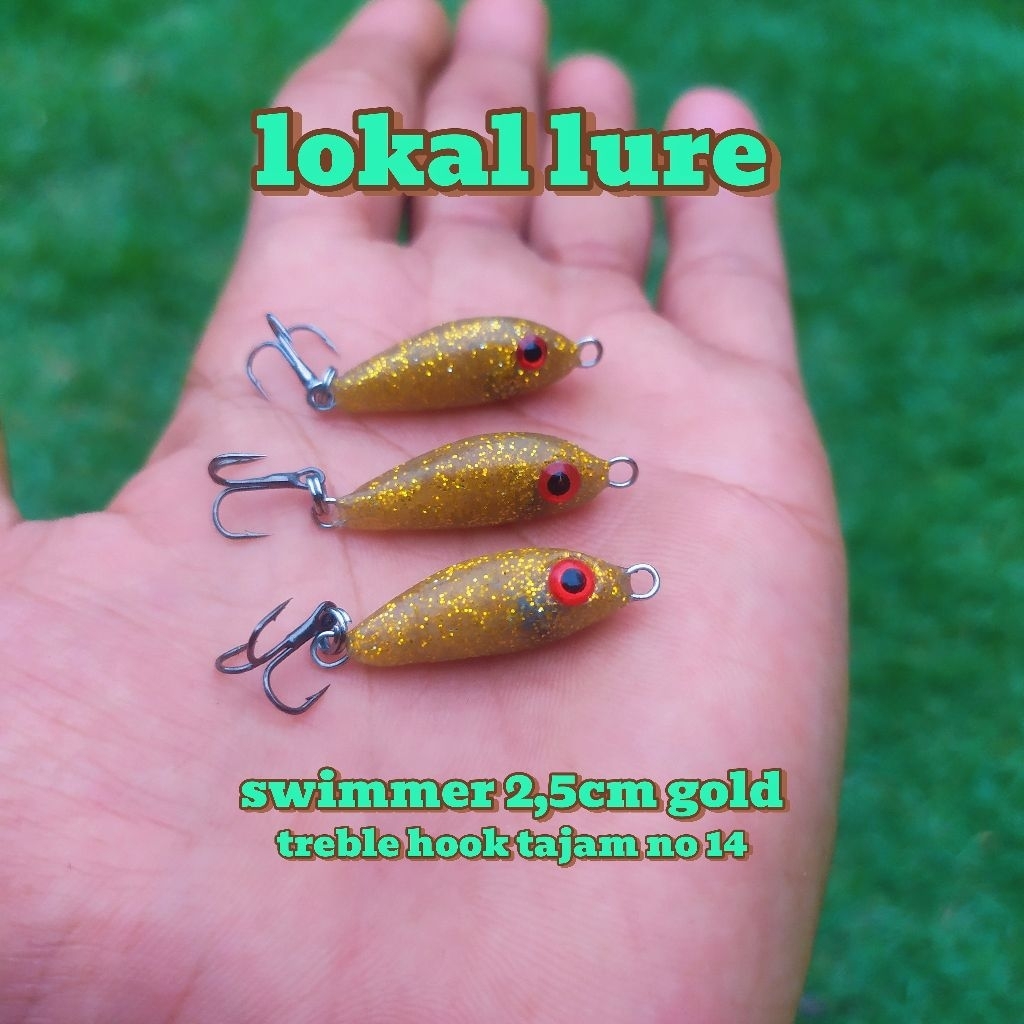 swimmer lure 2,5cm umpan hampala hampili baby gt swimbait minnow umpan casting