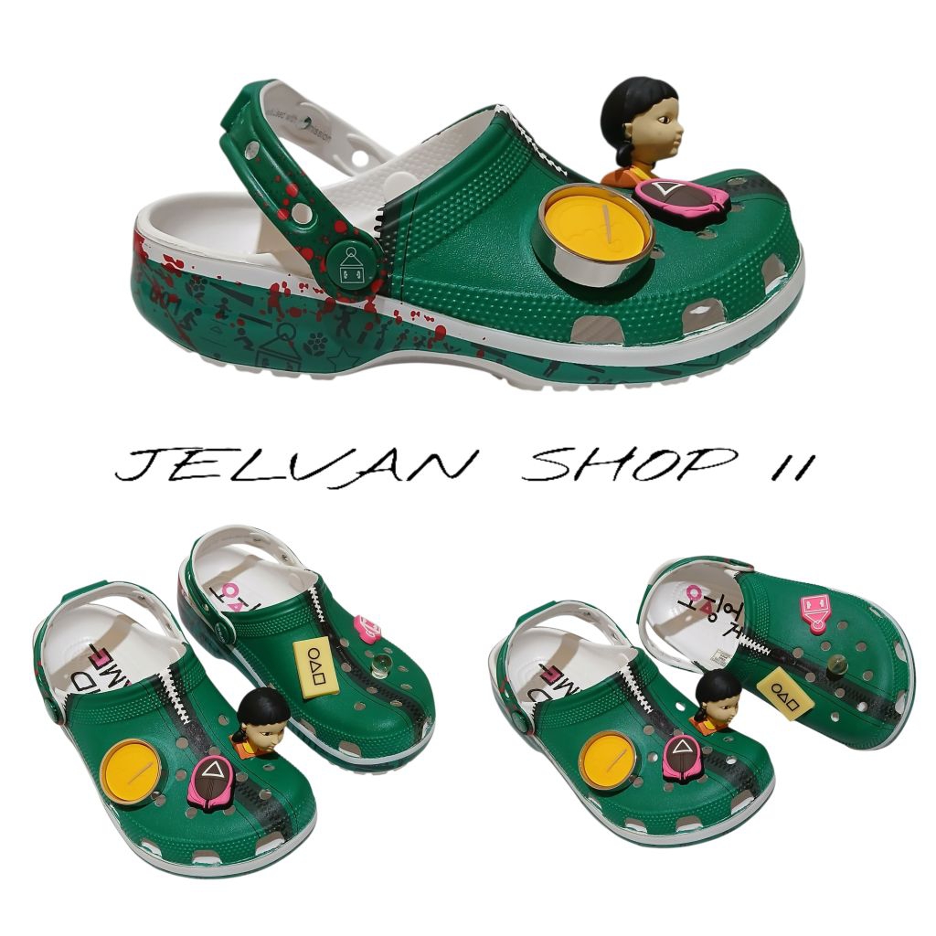 SANDAL CROCS SQUID GAME/SANDAL SQIUD GAME/SANDAL CROCS CHARACTER/SANDAL CROCS DEWASA/SANDAL CROCS