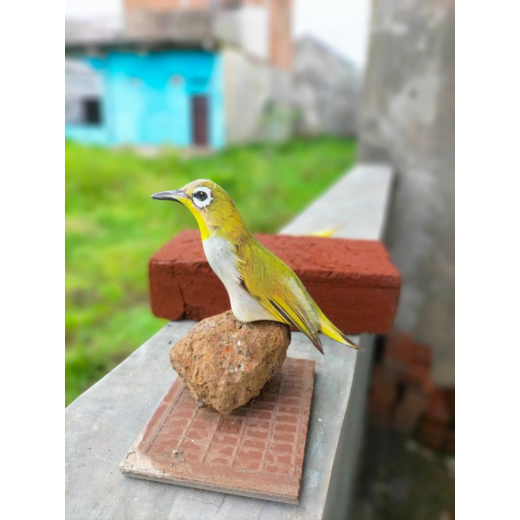 PATUNG JONTROT BURUNG KACAMATA - JONTROT BURUNG KACAMATA MIRIP ASLI