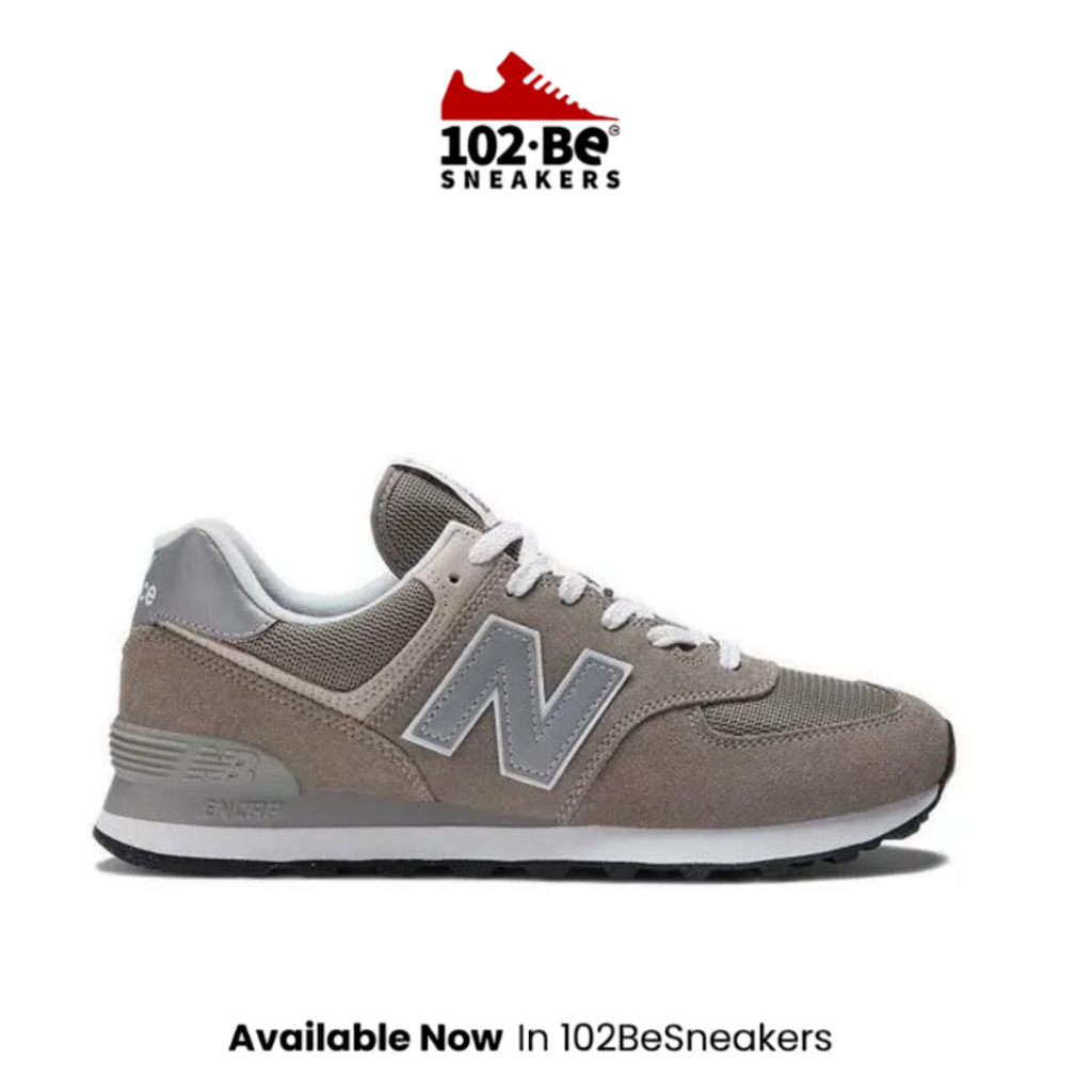 Sepatu NB 574 EVERGREEN Men's Sneakers - Grey with White NEWML574EVG Original