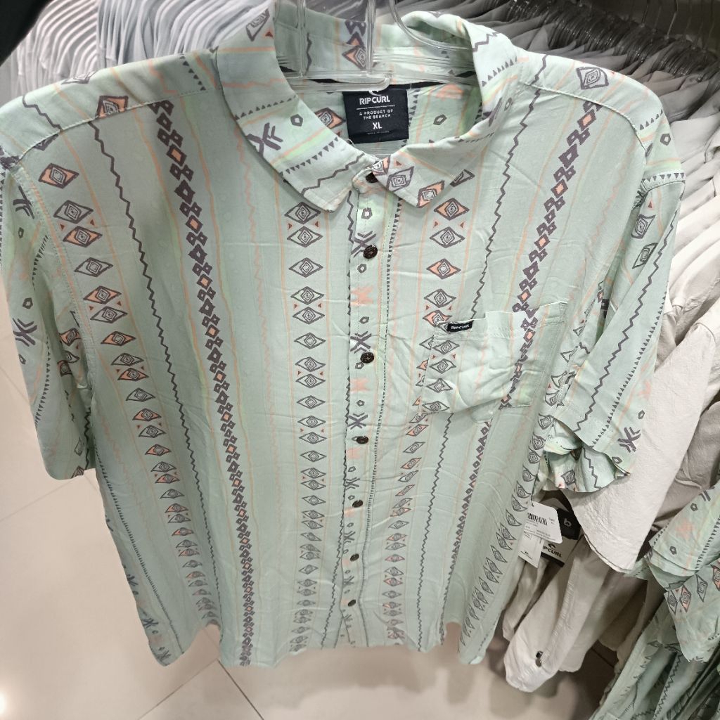 Kemeja pria Ripcurl green ss Original