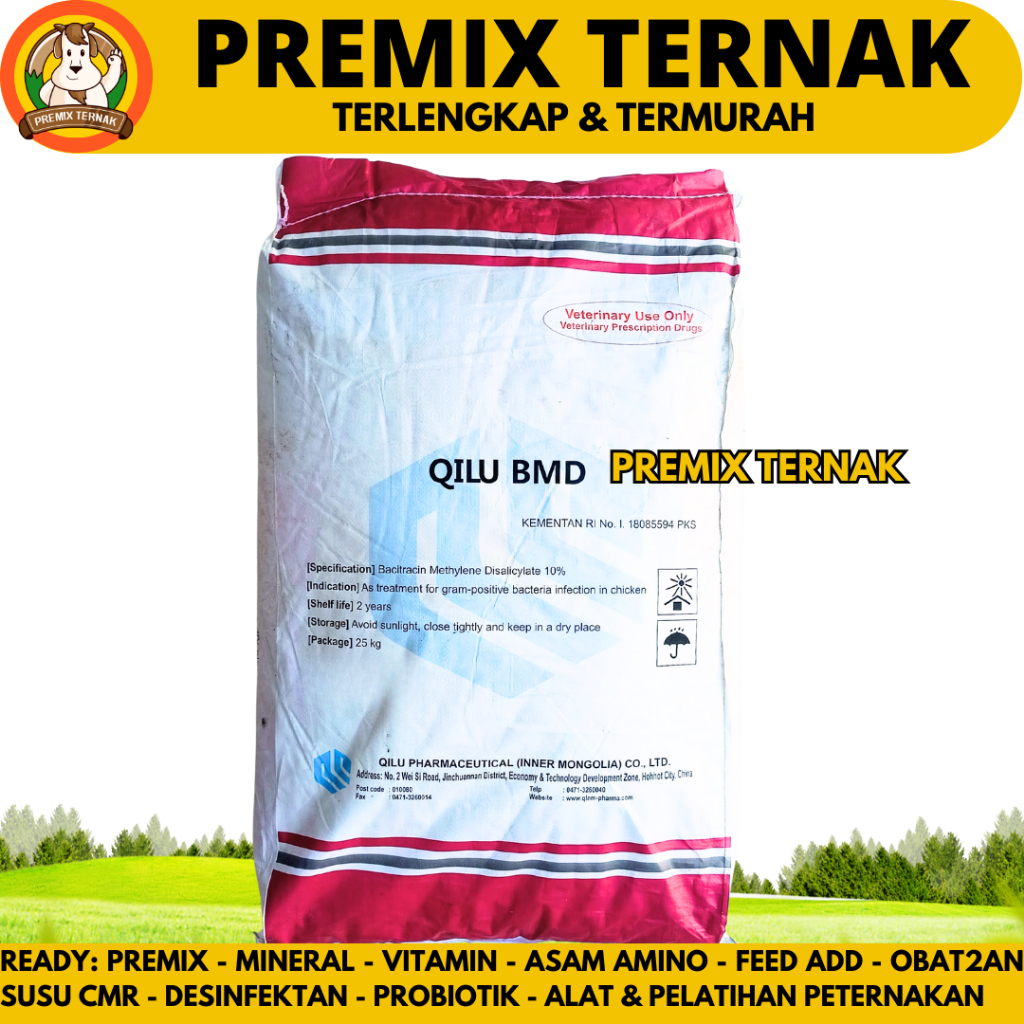 QILU BMD 10% 25 KG 1 SAK - AGP Ayam Pemacu Pertumbuhan & Penggemukan Ayam Broiler & Petelur Layer