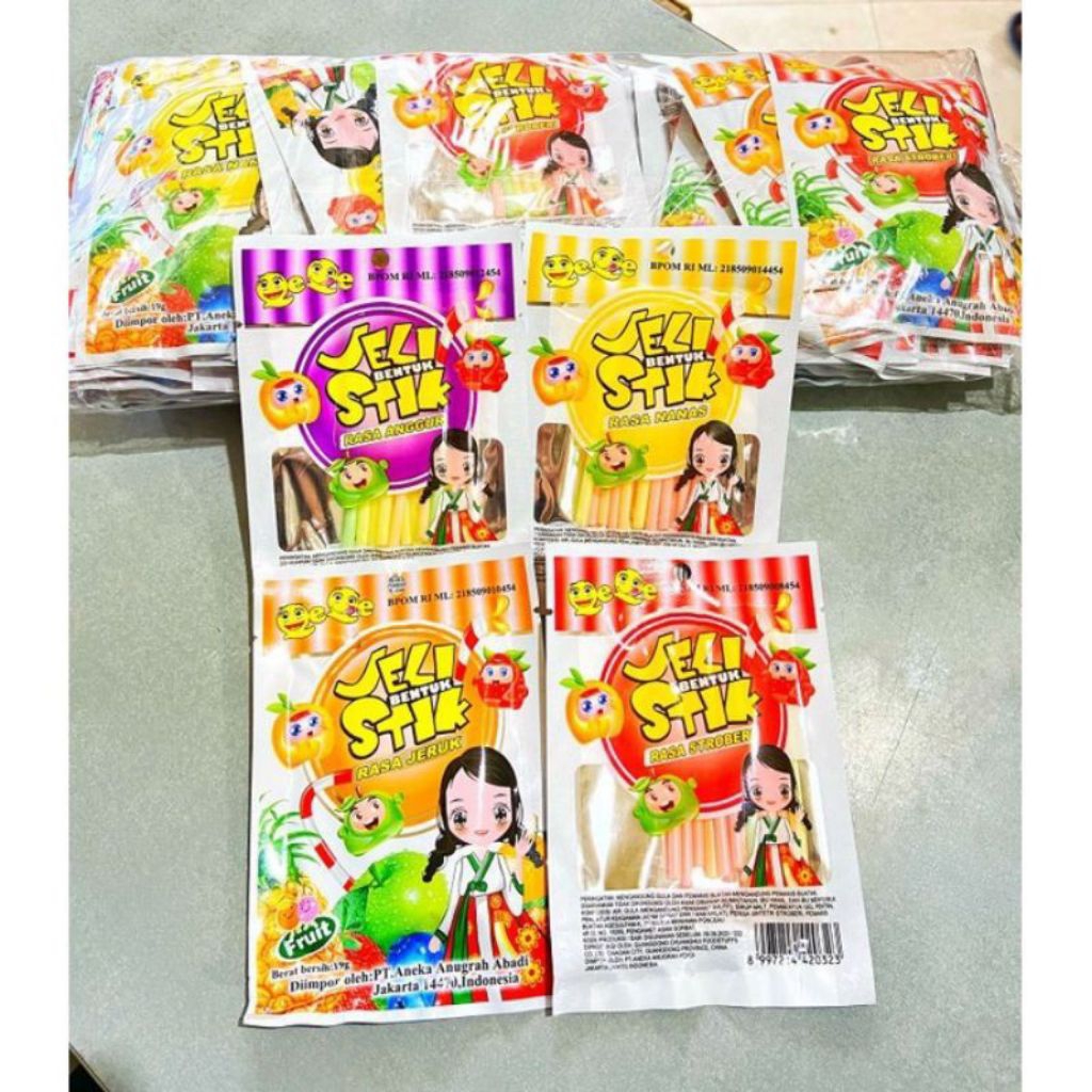 permen jelly stick pendek Isi 50 pcs / Permen Jelly Stick Isi 50 Pcs Murah