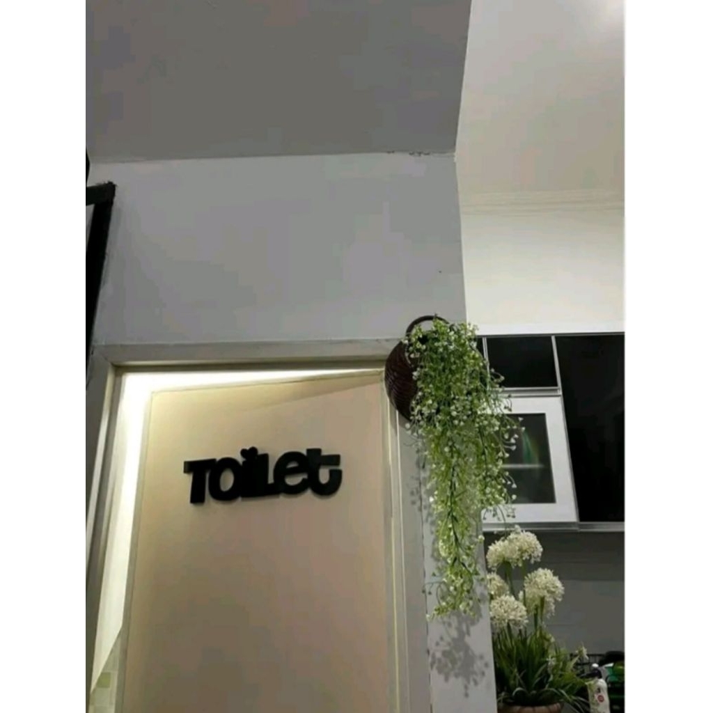 Tulisan timbul TOILET dekorasi kamar mandi plywood