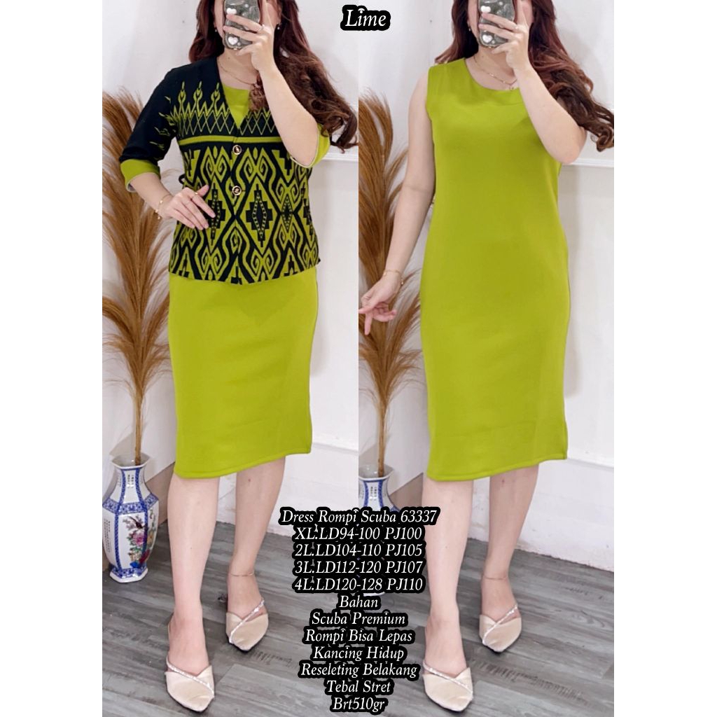 dress rompi jumbo/dress scuba/dress kondangan