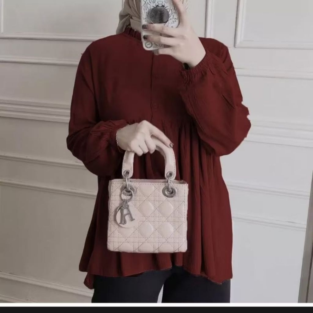 Atasan blouse maroon jumbo