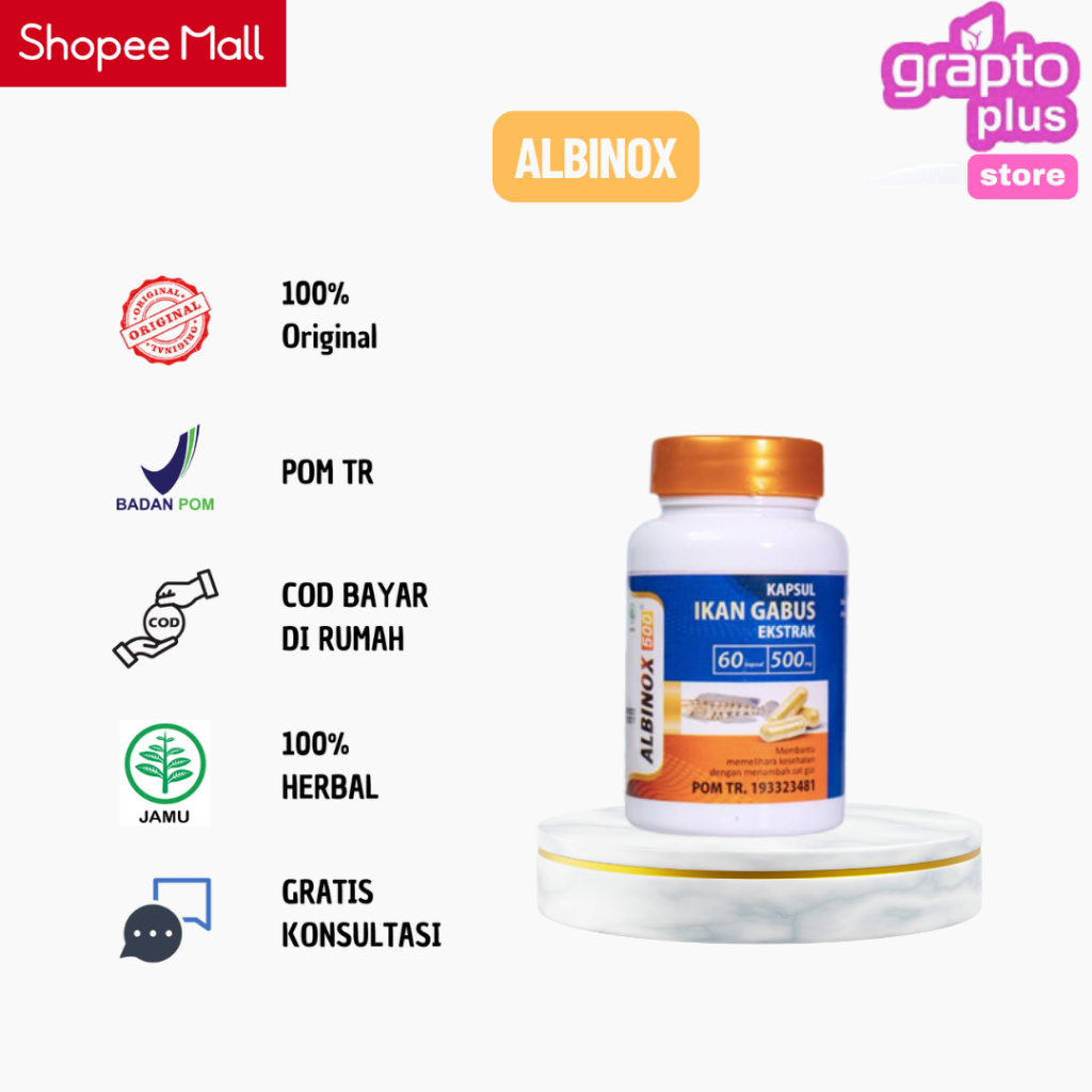 ALBINOX Kapsul Ekstrak Ikan Gabus Penyembuhan Luka Pasca Operasi Caesar
