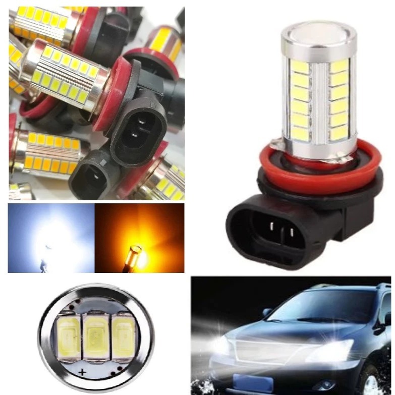 Led H11 H8 H16 16 Watt 33 Titik Mata Lampu Lensa 3d Super White Foglamp Depan Utama Avanza Rush Caly