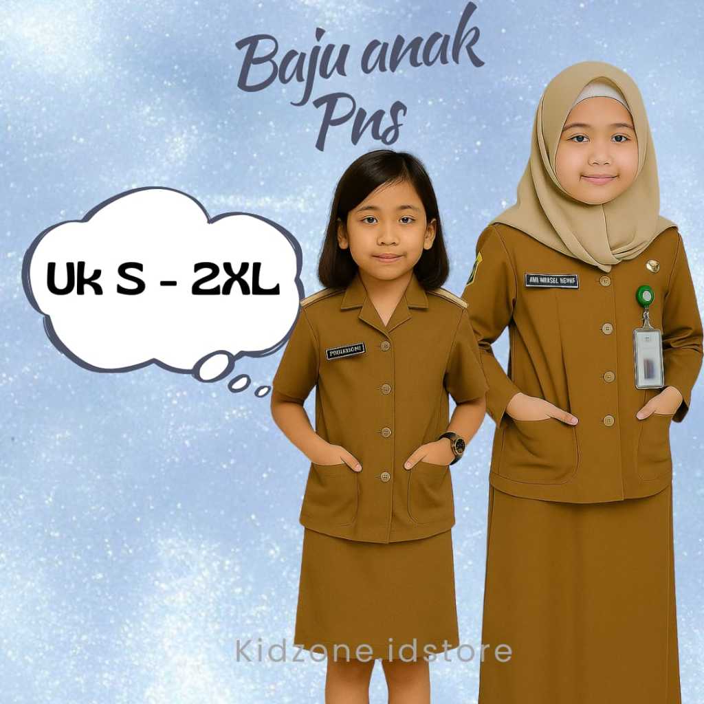 BAJU PNS Anak Junior/Baju Pegawai Negeri Sipil Baju Profesi Anak /Baju Guru Anak/Kostum Photoshoot S