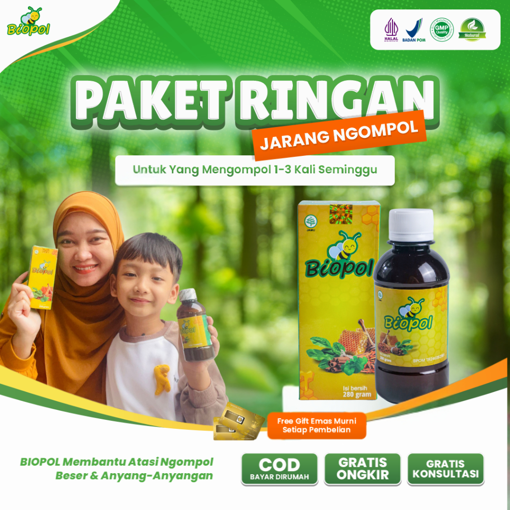 Madu BIOPOL [ Paket 1 ] | Madu Stop Ngompol Obat Herbal Anti Ompol Beser & Anyang-Anyangan Anak Dewa