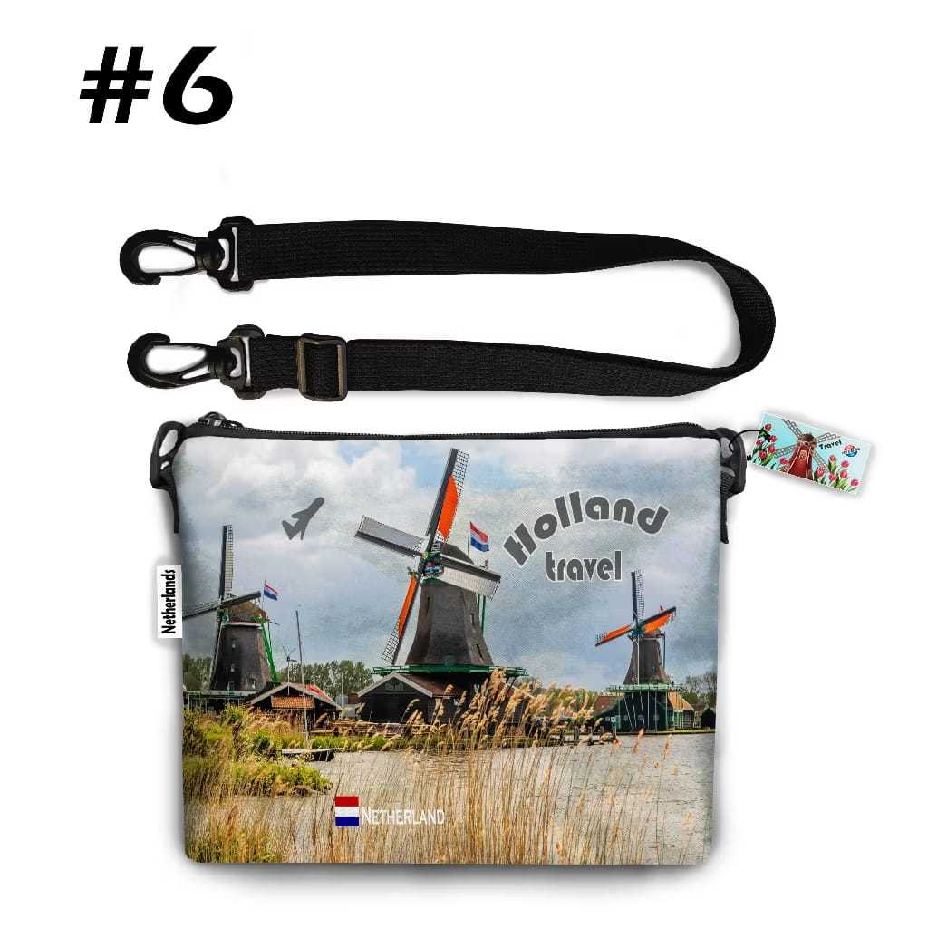Sling bag kanvas wanita souvenir holland netherland amsterdam belanda