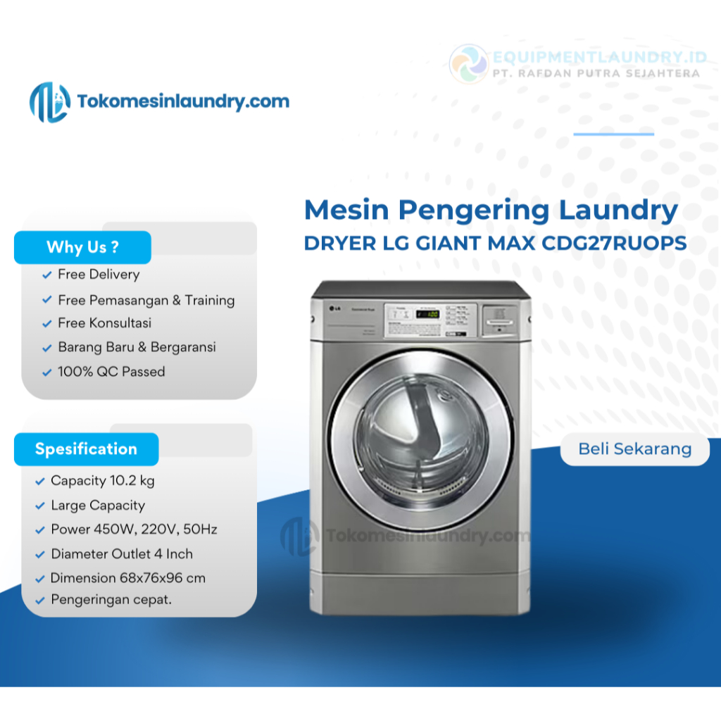 Dryer Gas Mesin Pengering Laundry LG Giant Max Khusus Cargo