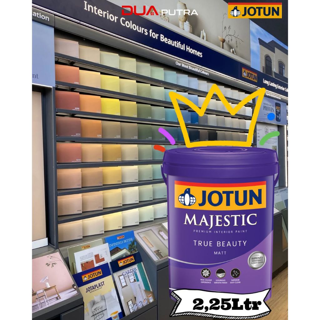 JOTUN MAJESTIC TRUE BEAUTY MATT 2.25L/ CAT JOTUN INTERIOR - MAJESTIC TRUE BEAUTY MATT (HASIL DOF) - 