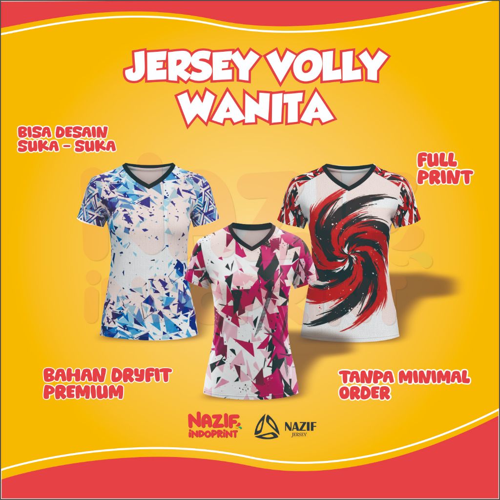 Baju Jersey Voli Wanita Custom / Jersey Wanita Free Template Design Lucu Bisa Custom Nama / Baju Vol