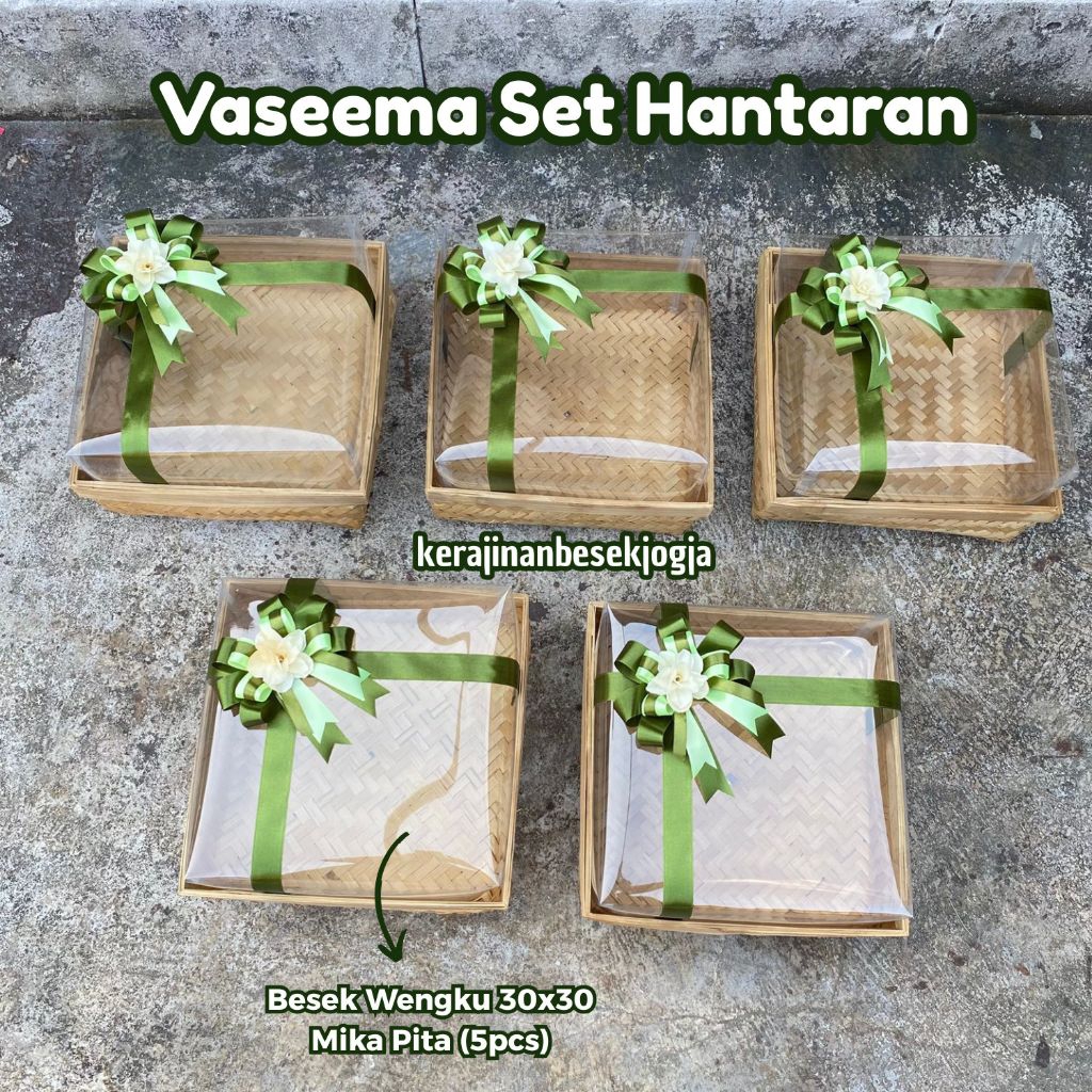 VASEEMA SET HANTARAN BONUS PITA SAJA 3PCS | hampers hantaran seserahan lamaran box mika murah