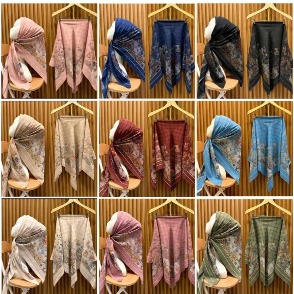 Segi Empat Motif Bunga Deenay Baniescoop Floria Voal Motif Seragaman