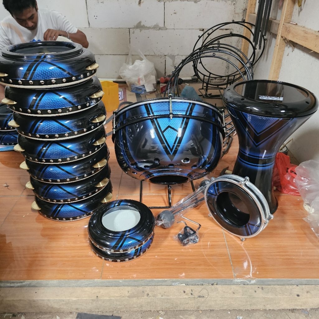 Alat hadroh 1 Set Terbang 7 Darbuka 9 inch