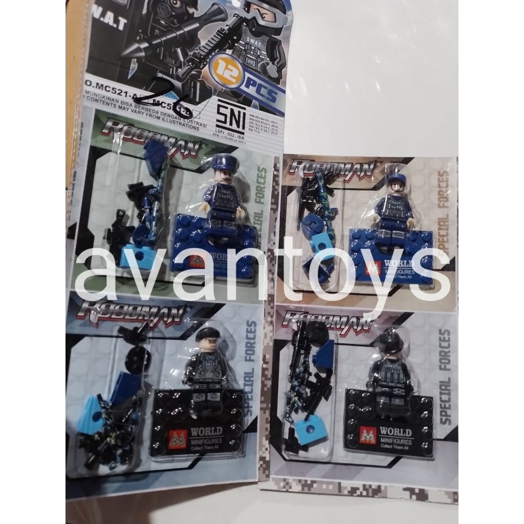 4 PCS ROBOMAN TENTARA SWAT