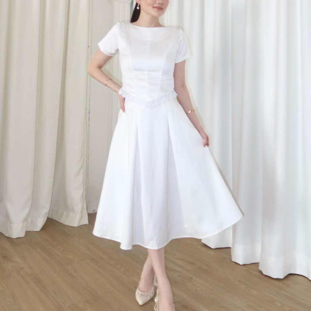 EMVE - Sienna A-Line Satin Skirt