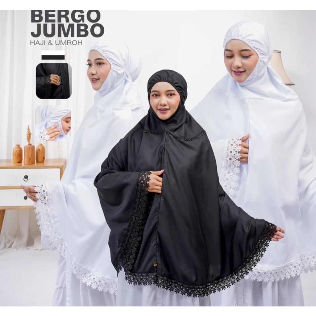 Bergo Umroh Haji Bersaku Anti Copet Jumbo Katun Premium Perlengkapan Haji Dan Umroh