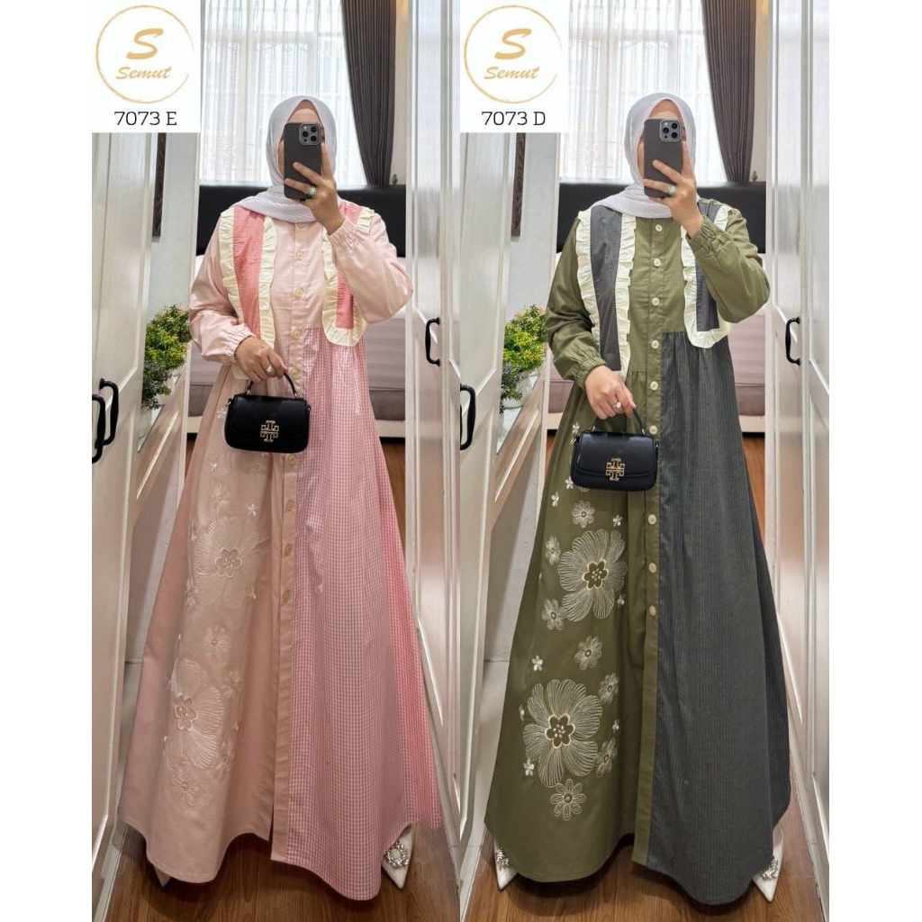 TERBARU DRESS ORI SEMUT 7073 ((READY))