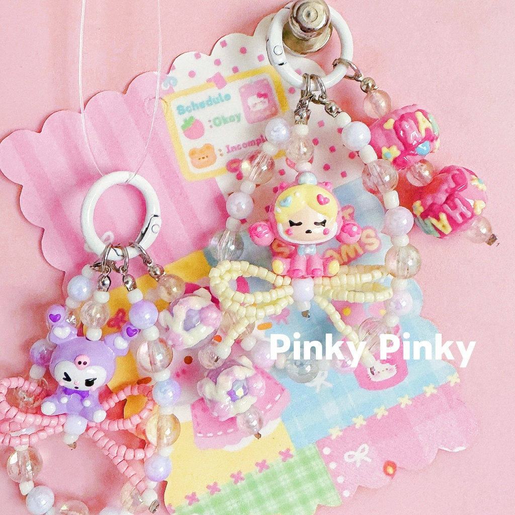 Pinky - Tali & Gantungan Hp/Gantungan tas/Gantungan kunci/Strap hp Grosir/ Sp/Kuromi Super Manis den