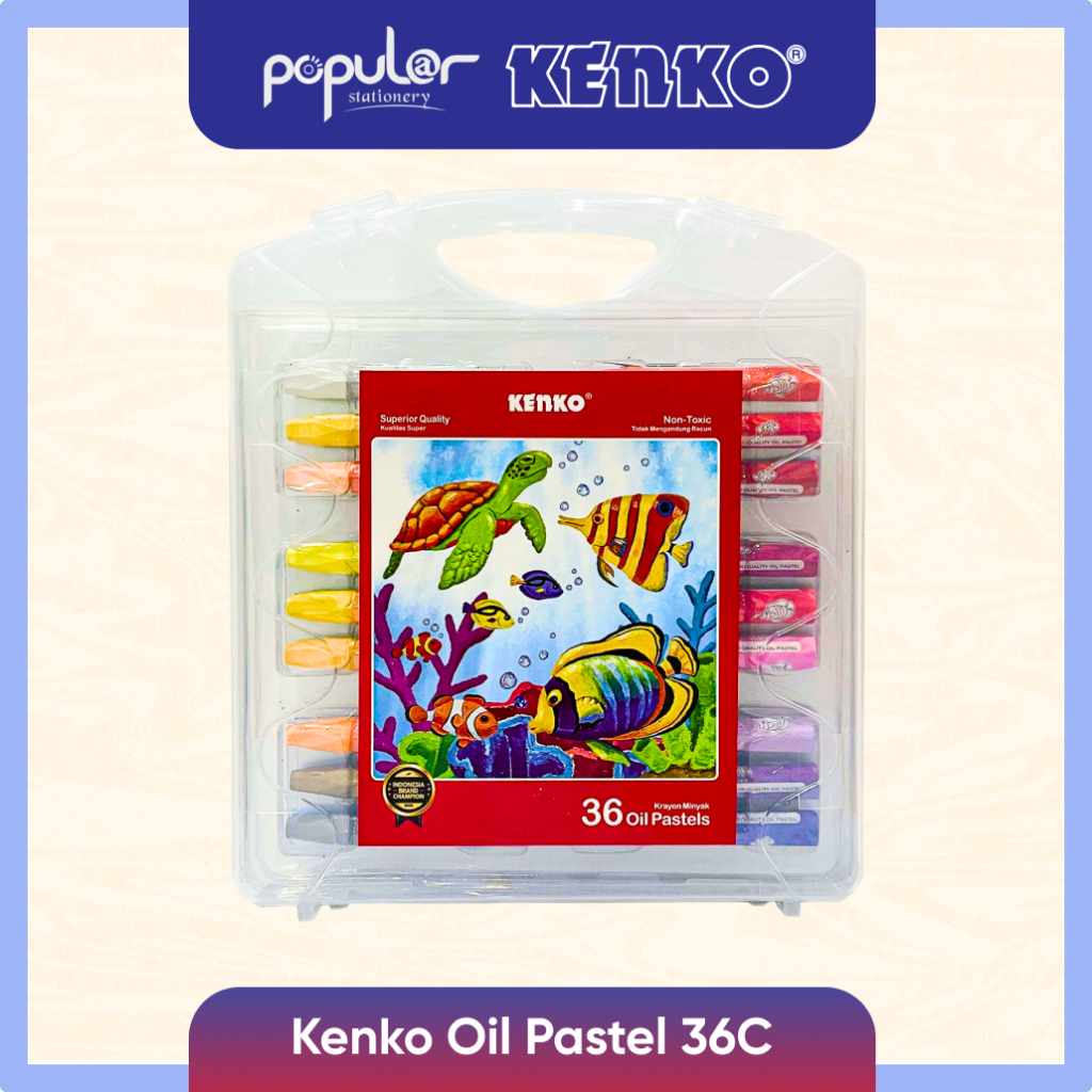 Crayon Kenko Oil Pastel 36 Warna Hard Case PP Case - 36 Colours / Krayon Minyak Kenko 36 Color