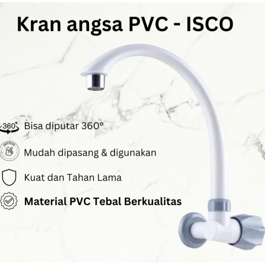 KRAN ANGSA PVC MURAH / KRAN BCP PUTIH ISCO