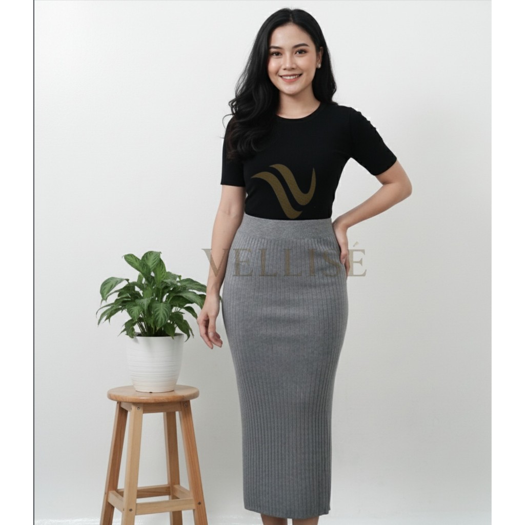 Rok Rajut Panjang / Knit Skirt Korean / Midi Knit Skirt / Rok Rajut Korea