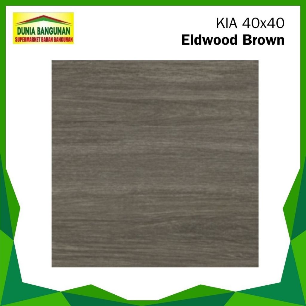 Keramik Lantai Motif Urat Kayu 40X40 KIA Eldowood Brown Keramik Lantai Matt/Keset