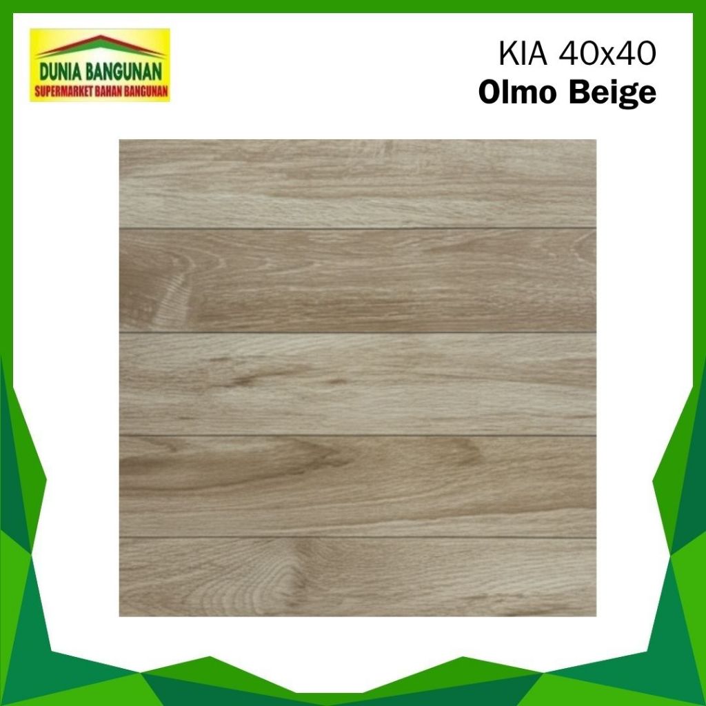 Keramik Lantai 40x40 Motif Kayu KIA Olmo Beige Keramik Glossy