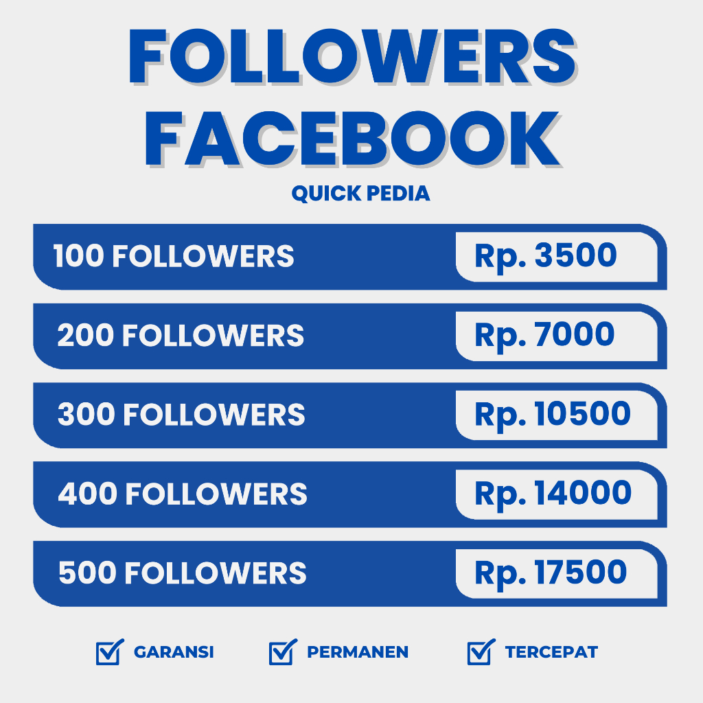 Facebook Followers FB Permanen Murah Super Cepat Followers Facebook Pro