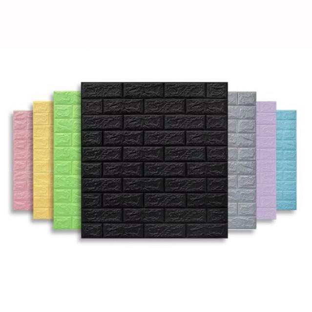 Wallpaper dinding motif bata 3d / wallfoam dinding motif