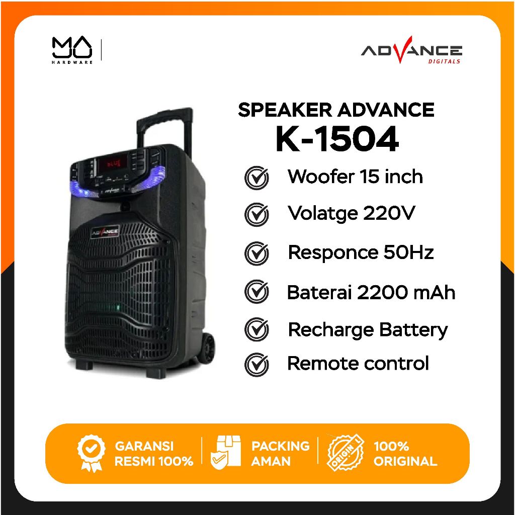 Advance K1504 Speaker Meeting Bluetooth Salon Aktif 15 inch - Garansi Resmi