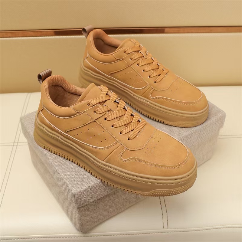 Prada's new casual shoes men's imported cowhide sports shoes flat shoes