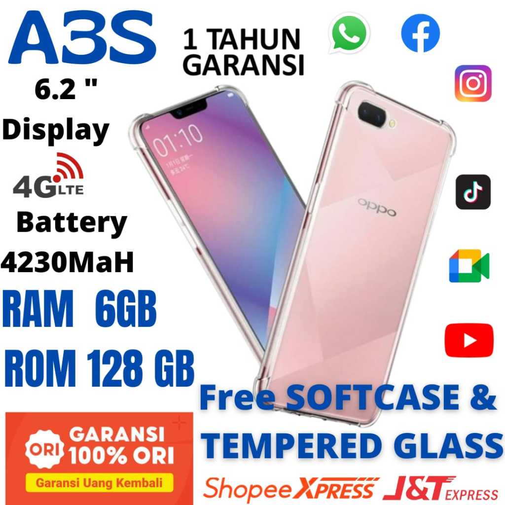 oppo a3s ram 6/128 GB Bergaransi