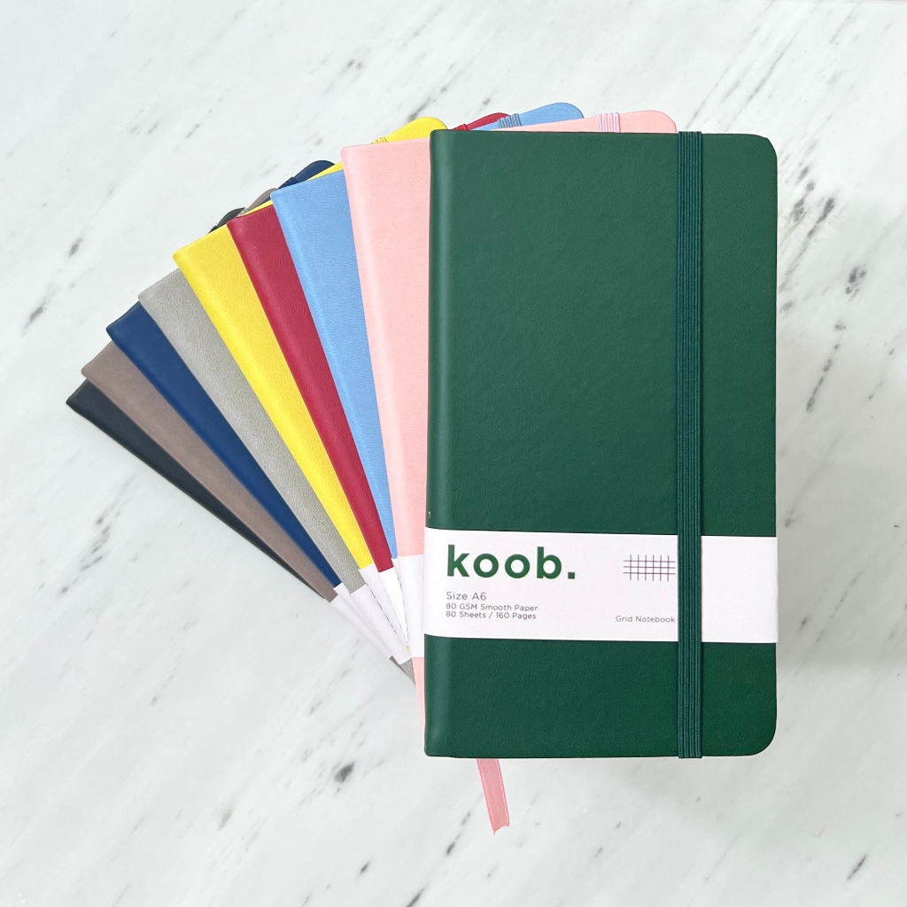 A621 Koob. Hardcover Notebook A6+ Buku Tulis Kotak Grid Jurnal Diary