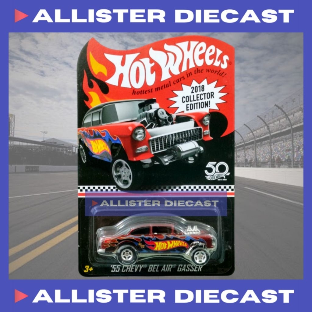 PREMIUM 2018 COLLECTOR EDITION Hot Wheels 55 Chevy Bel Air Gasser Merah Hotwheels 55 Chevy Bel Air G