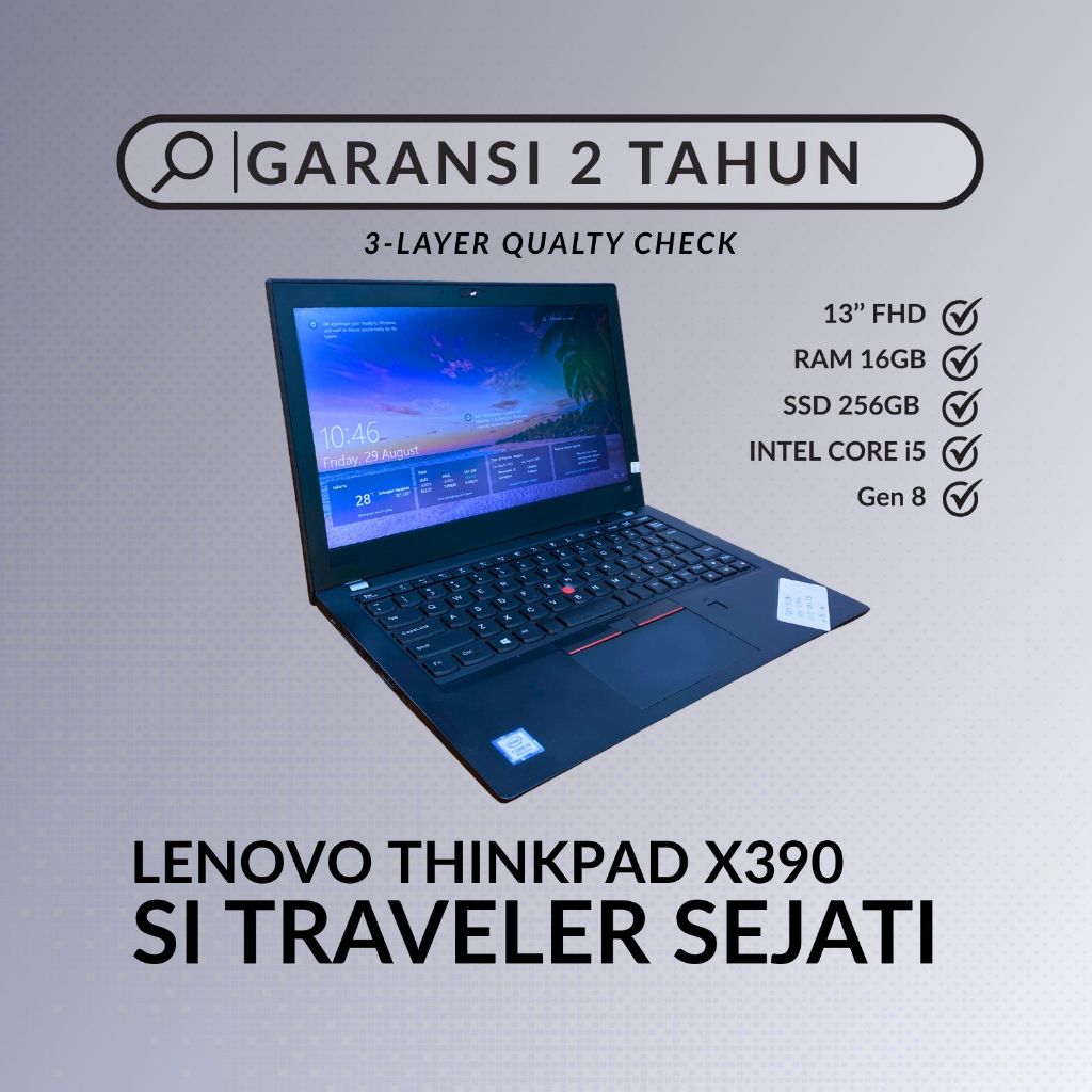 LENOVO THINKPAD X390 | I5 GEN 8 | RAM 16GB SSD 256GB
