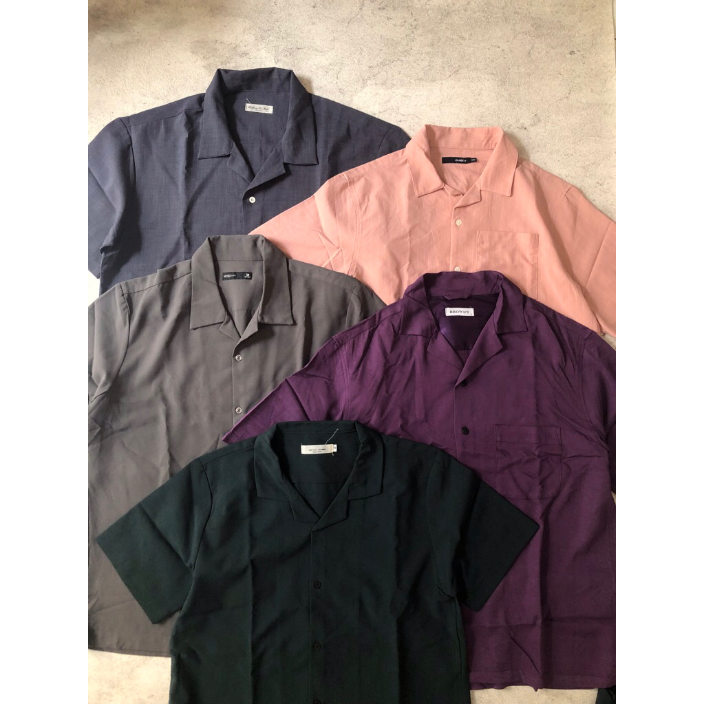 Open collar shirt kemeja open collar