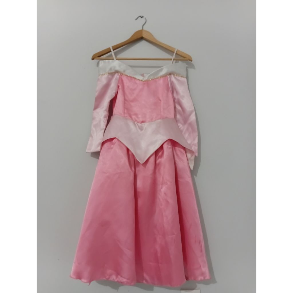 Baju Costume Princess Aurora anak Perempuan warna Pink