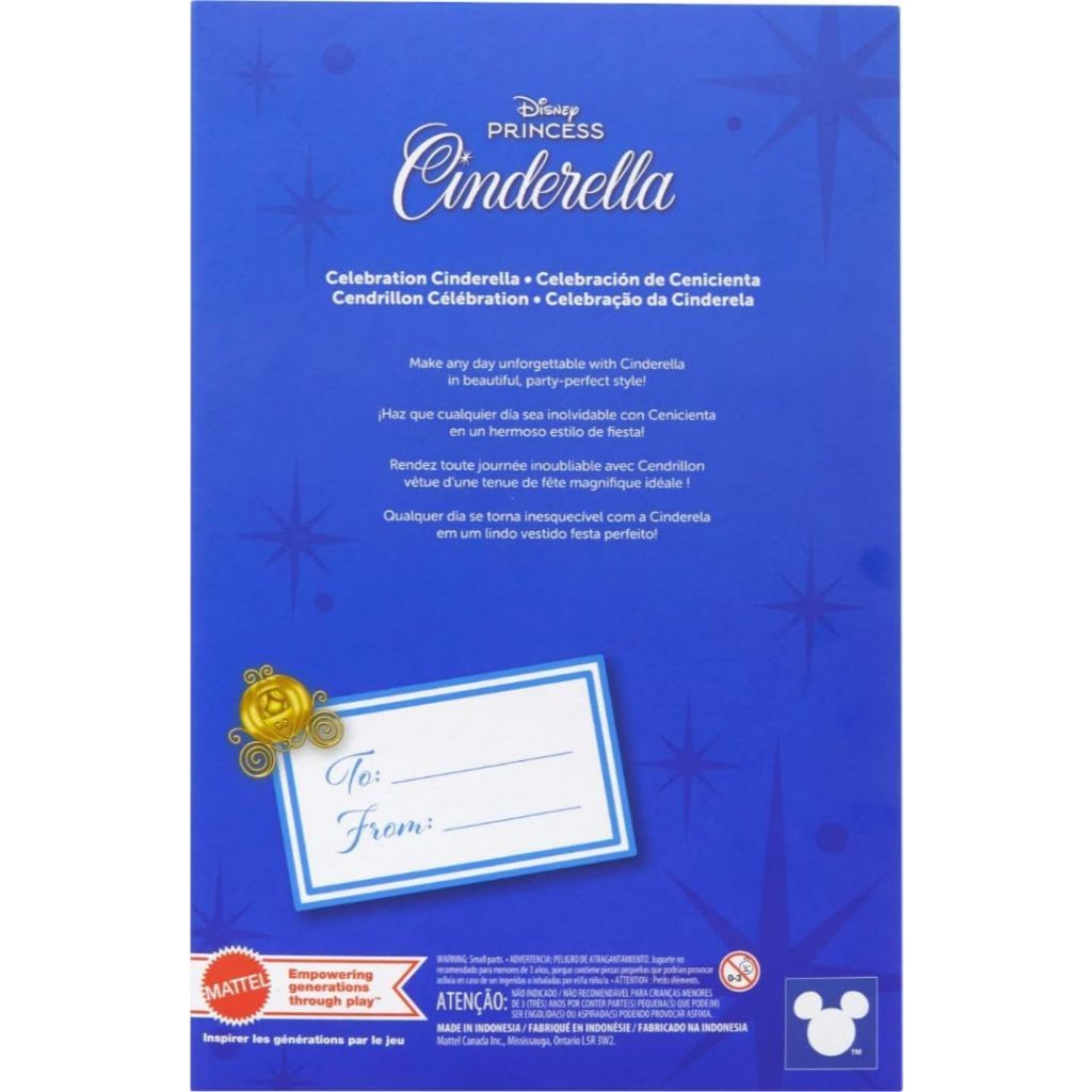 Mattel Disney Princess Cinderella Birthday Collectible Fashion Doll, Inspired by Disney Movie, Speci
