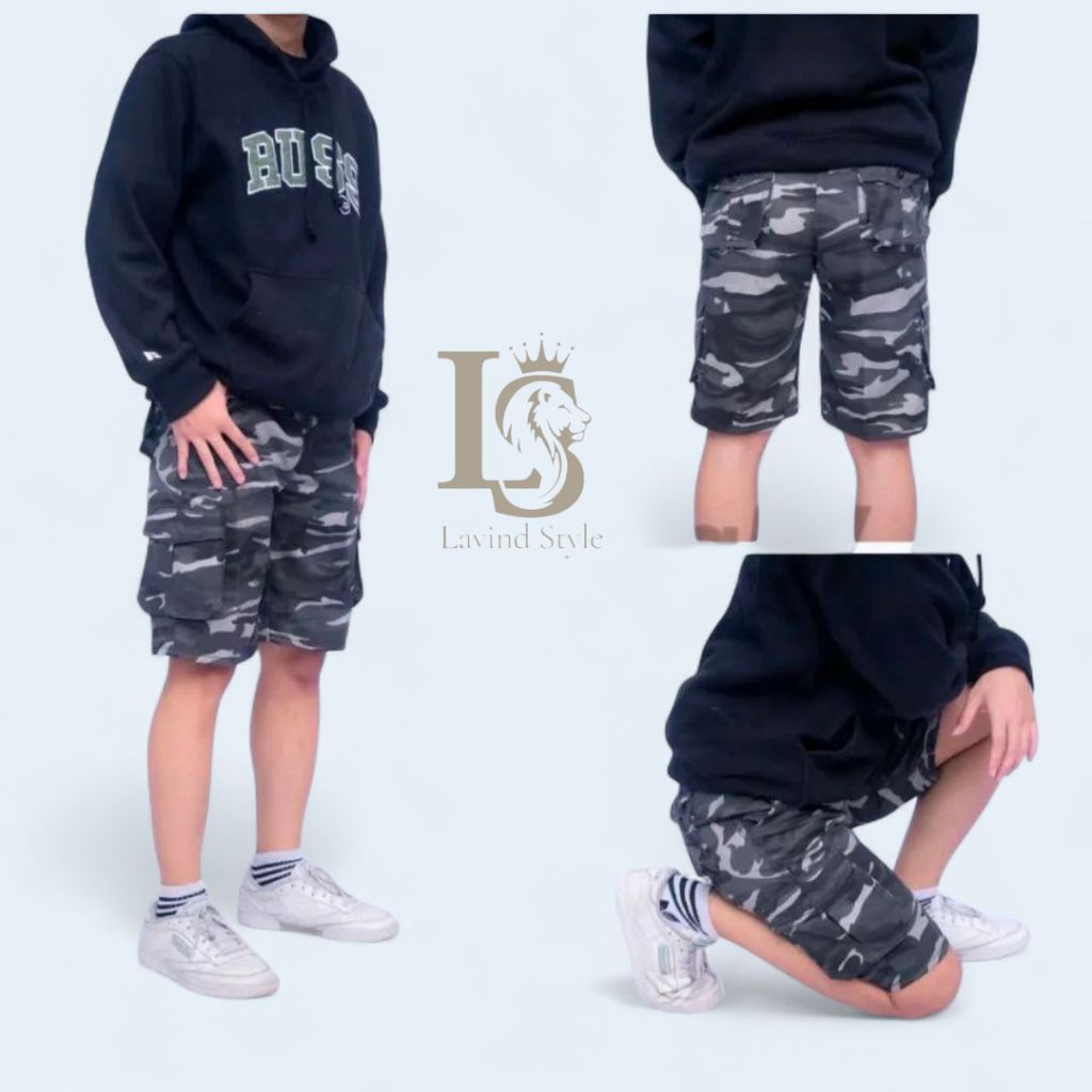 Celana Cargo Pendek Loreng Pria Motif Army Keren Nyaman Dipakai