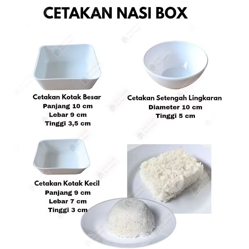CETAKAN NASI BOX Bentuk Kotak dan Setengah Lingkaran / Cetakan Nasi Kuning Bentuk Kotak / Cetakan Na