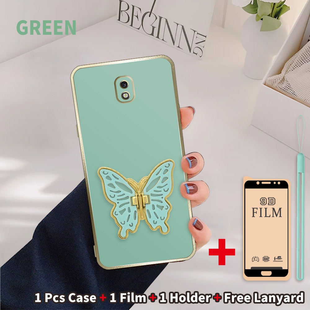 3 in 1 Soft Case Samsung J7 Pro J7 2017 With Butterfly Stand Holder Kupu Softcase Casing Premium den