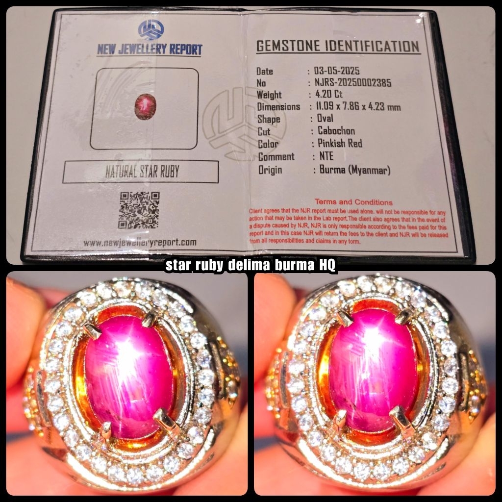 ruby star burma myanmar belang koi super HQ + sertifikat lab