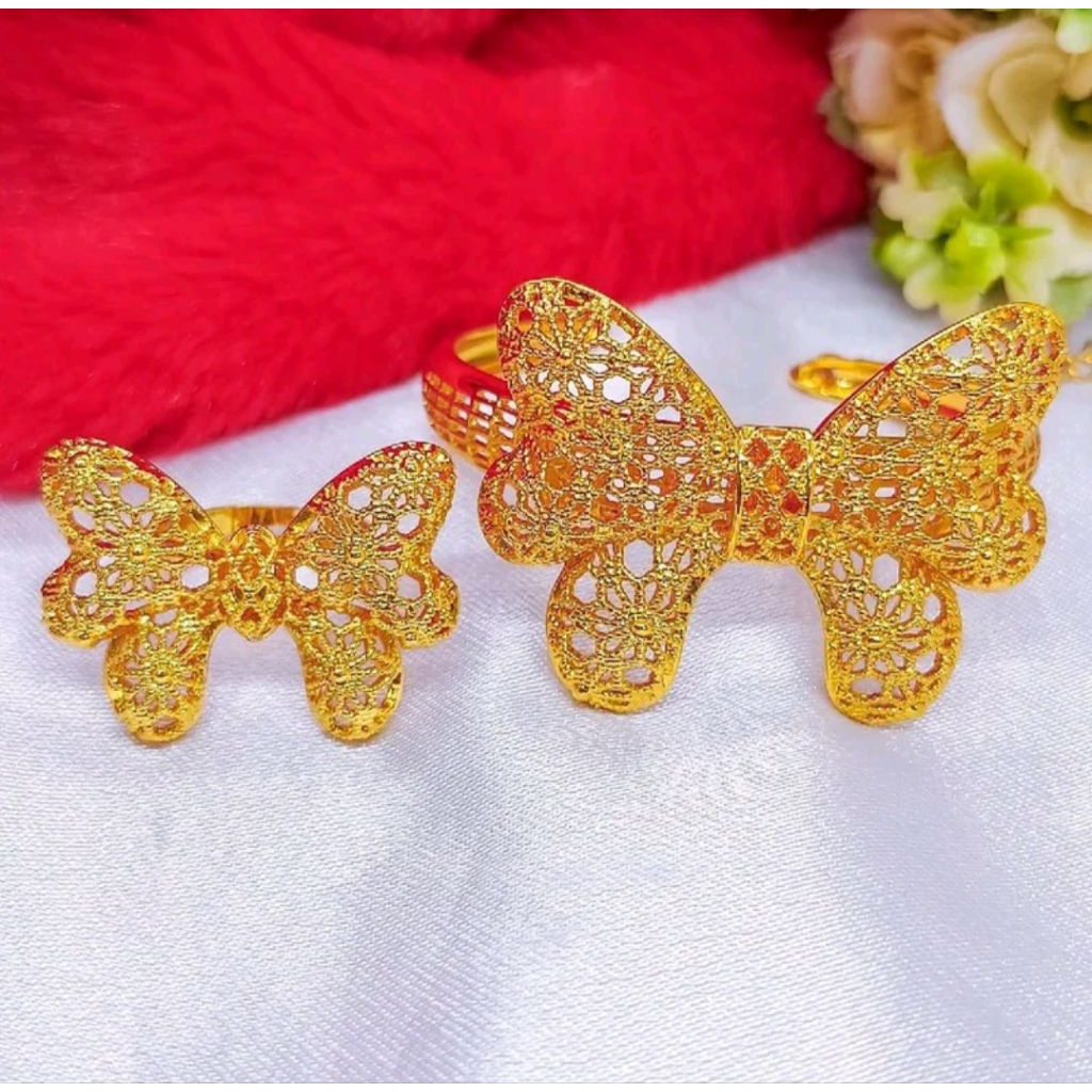 SATU SET PERHIASAN  GELANG BANGKOK LAPIS EMAS 24K