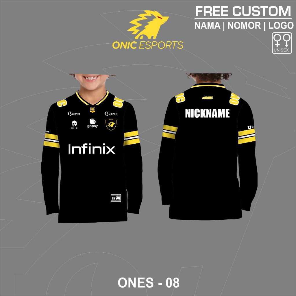 Jersey onic ersport terbaru baju anak gaming kaos onic erspot lengan panjang