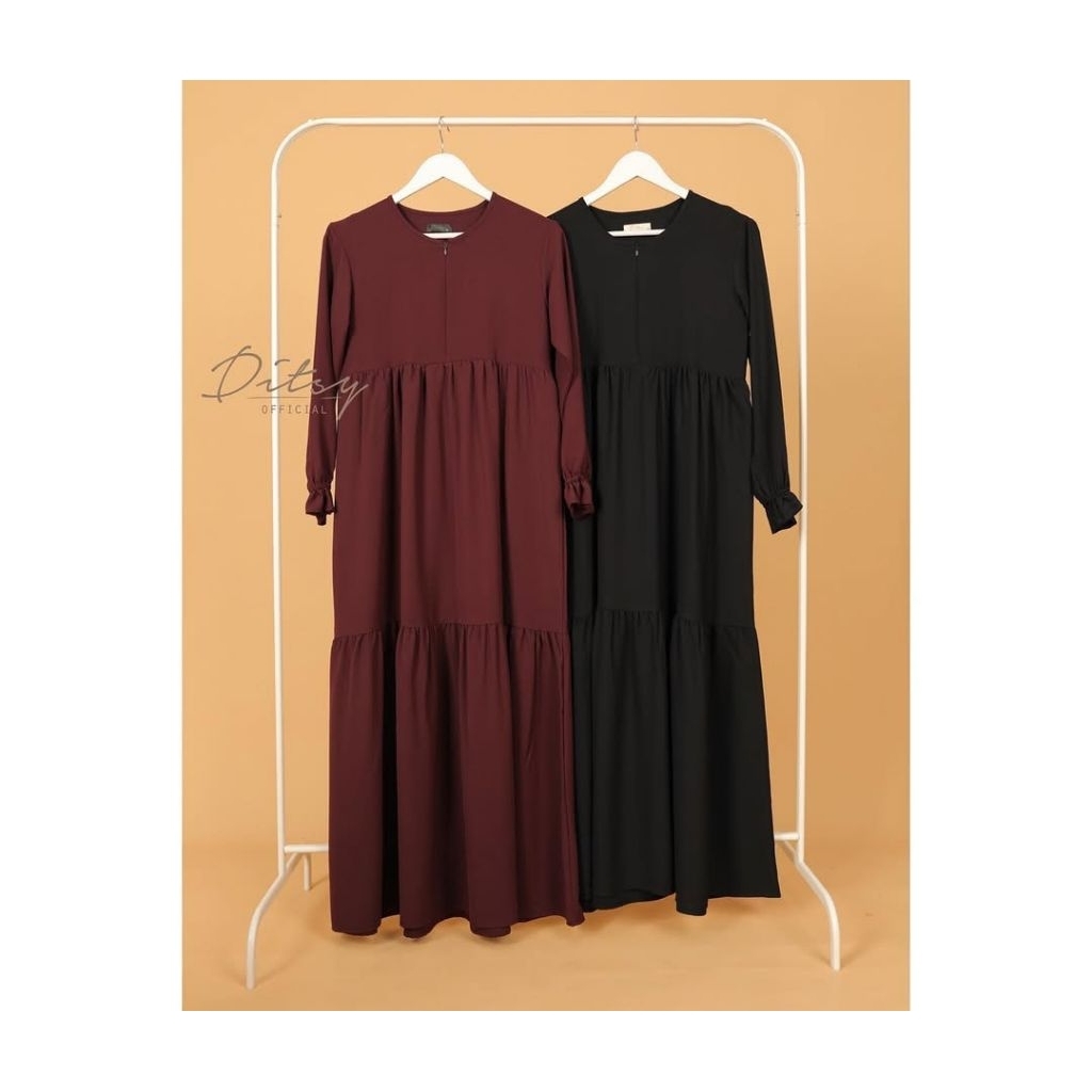 PRELOVED DITSY MOSLEM LELIA DARK MAROON XL BAHAN MAZEN