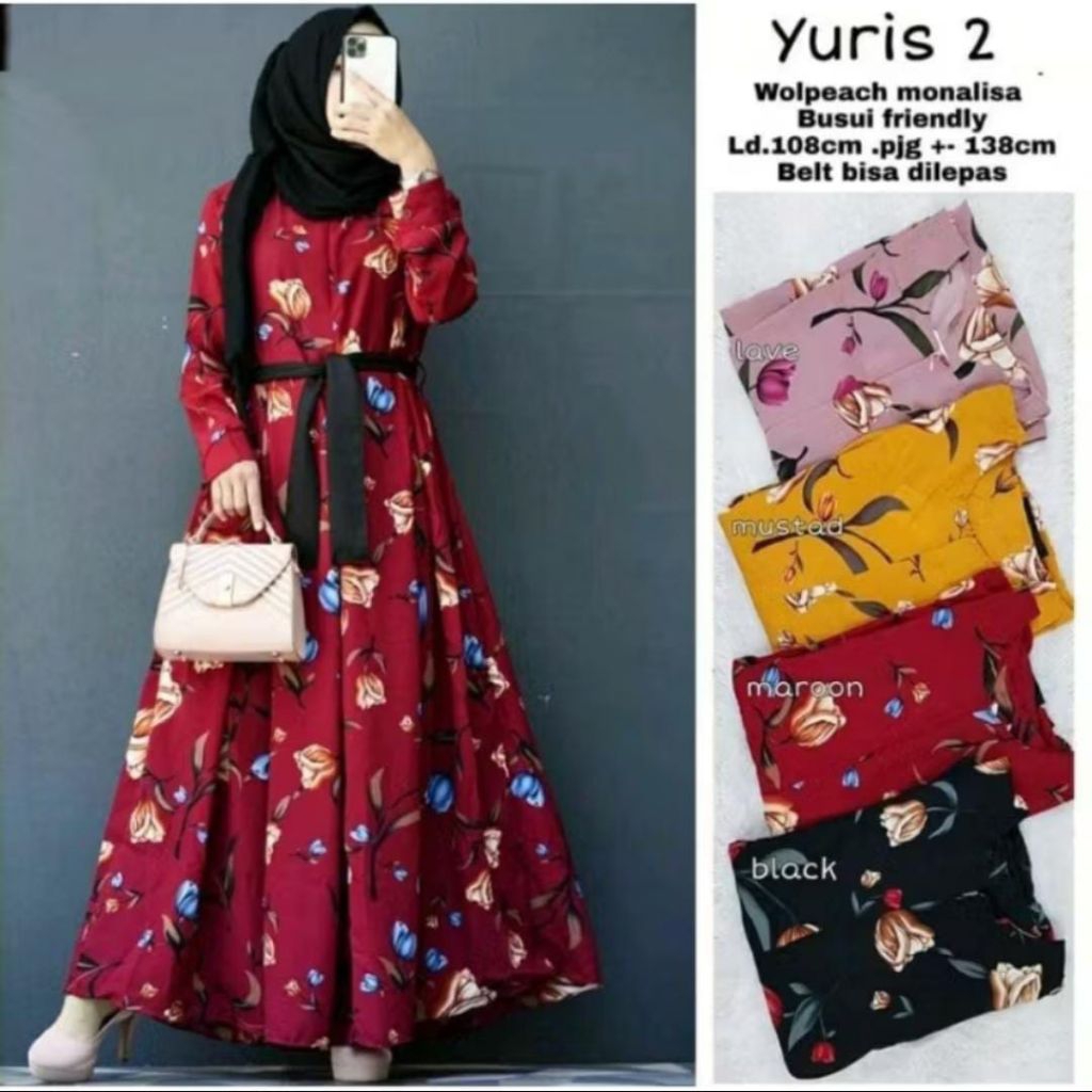 promo gamis bunga tulip // gamis tulip katun premium